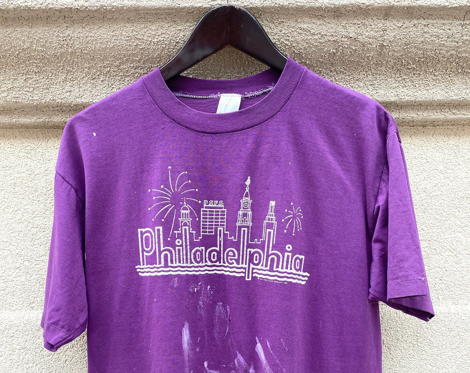 Vintage 80S Philadelphia Paint Splatter T Shirt