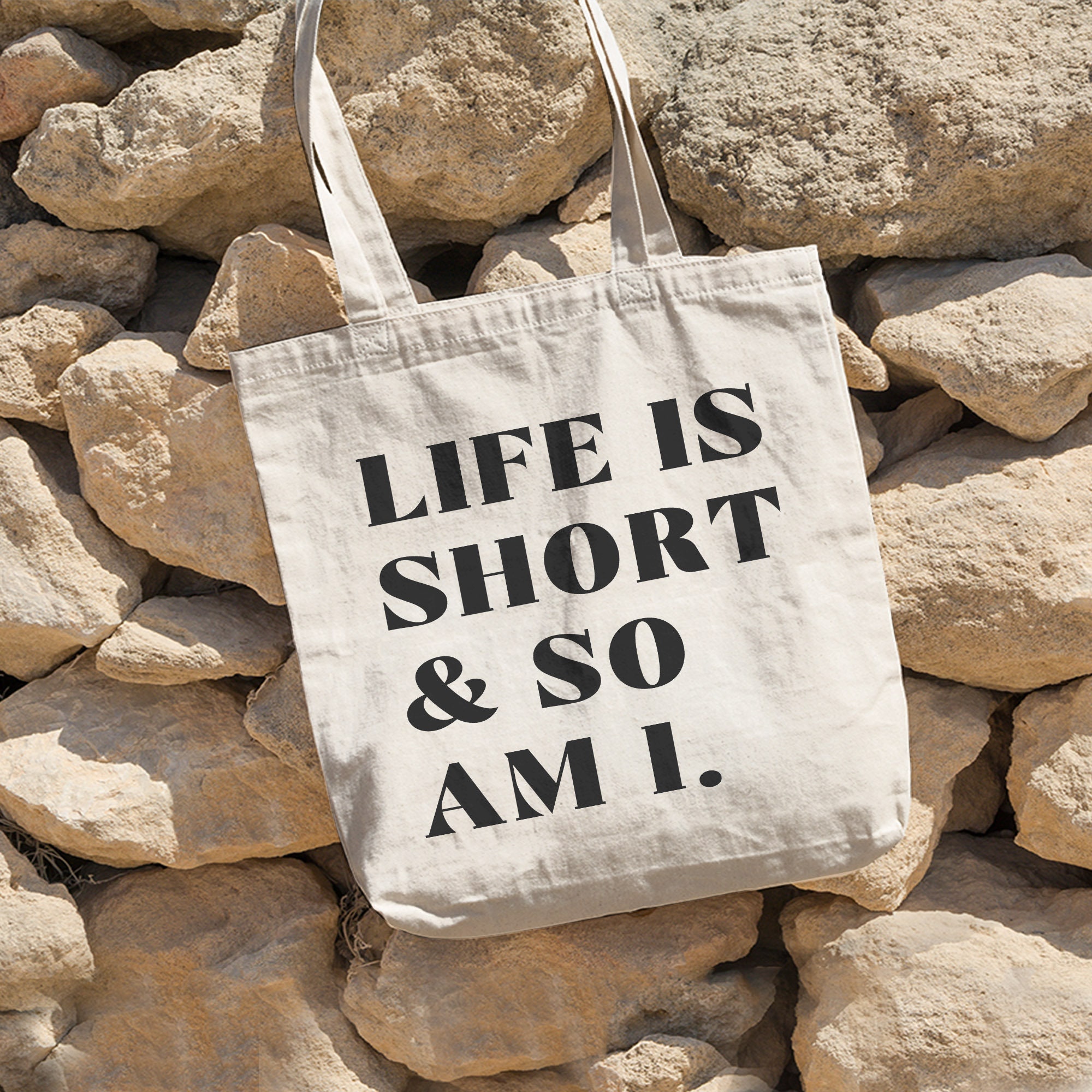 Life Is Short Tote Bag, Organic Tote Bag, Tote Bag Canvas, Vegan Tote Bag, Shopping Eco Bag, Funny Tote Bag, Eco-Friendly Canvas Tote Bag