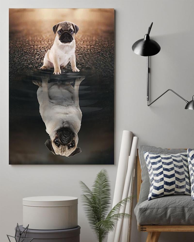 Believe In Yourself Pug Poster Dog Pet Adopt Knowledge Poster