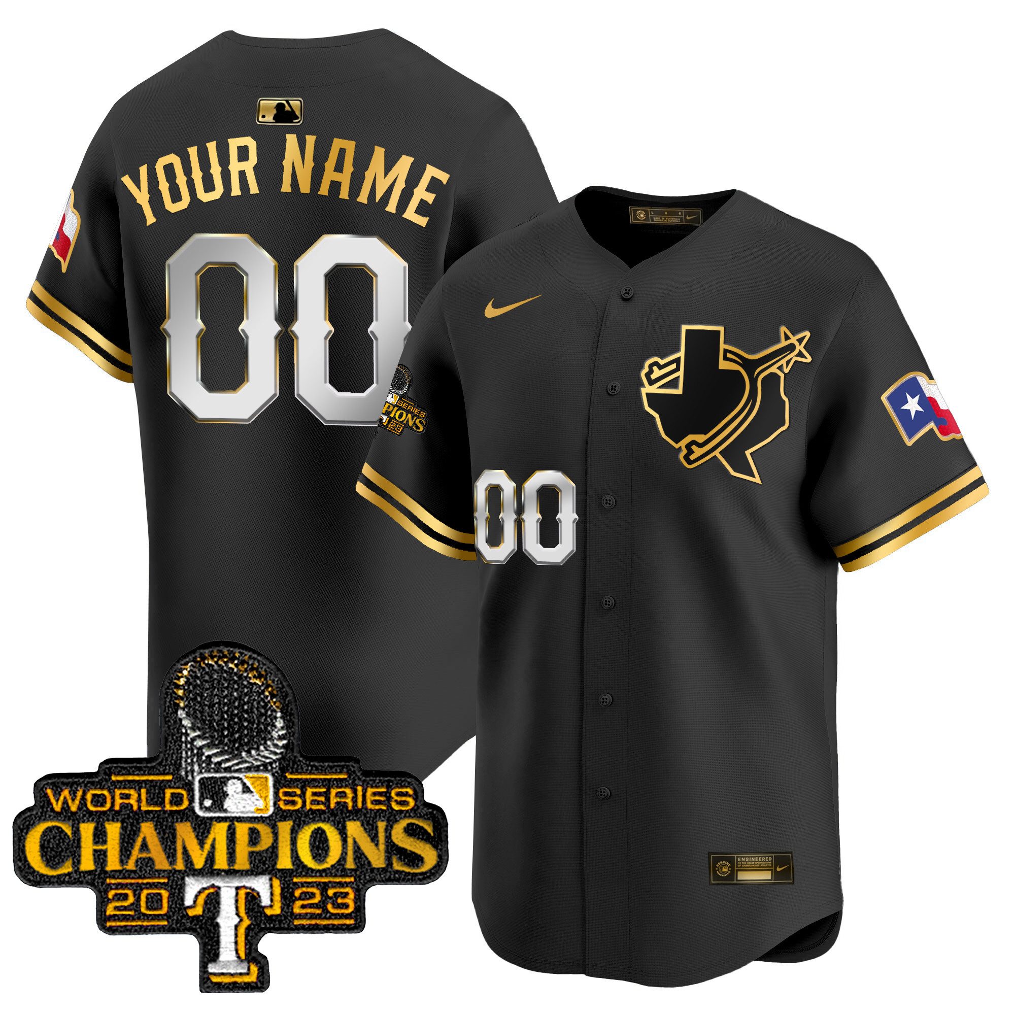 Texas Rangers World Series Champions Vapor Premier Limited Custom Jersey V3 – All Stitched