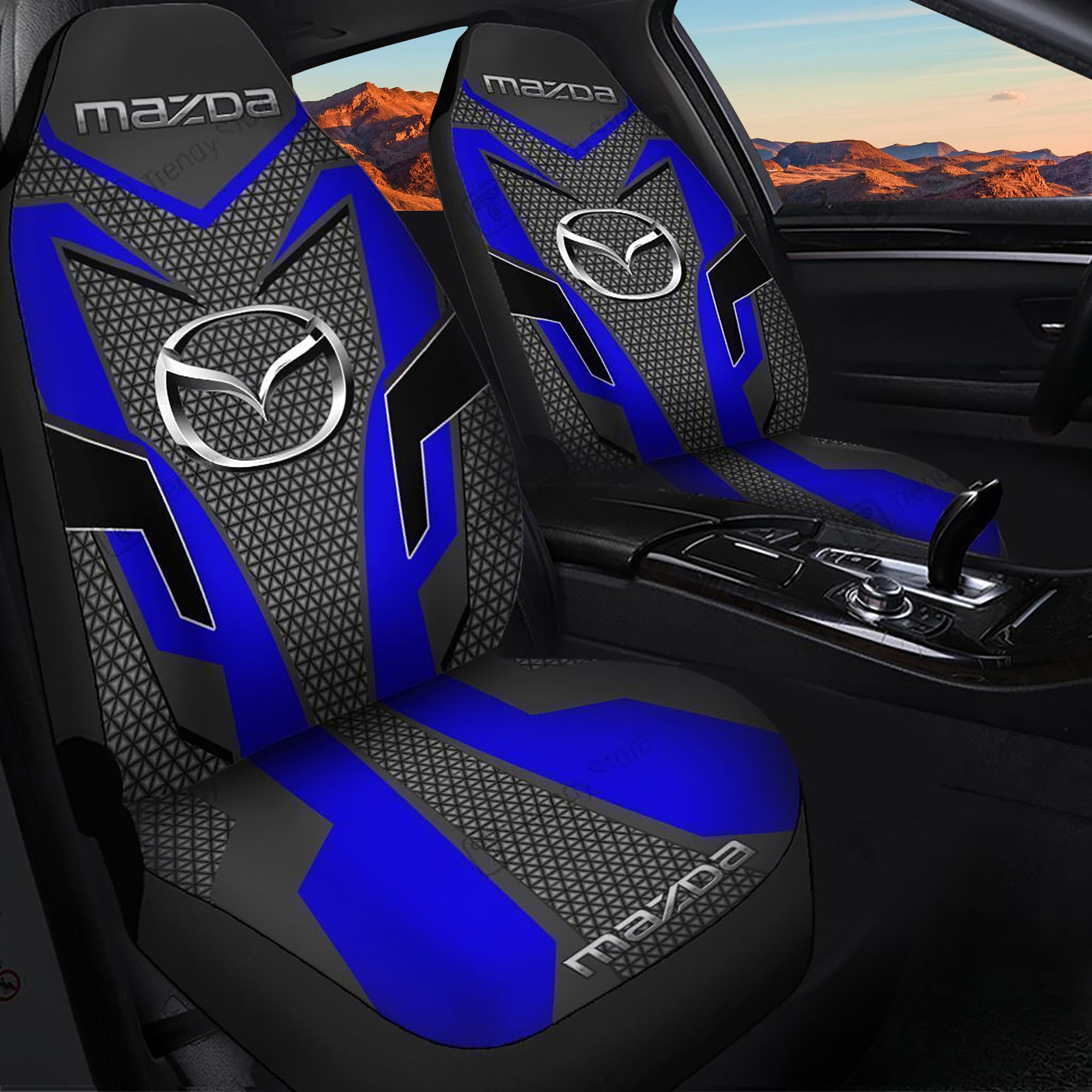 Mazda Logo Car Seat Cover SetBlue CSC7097