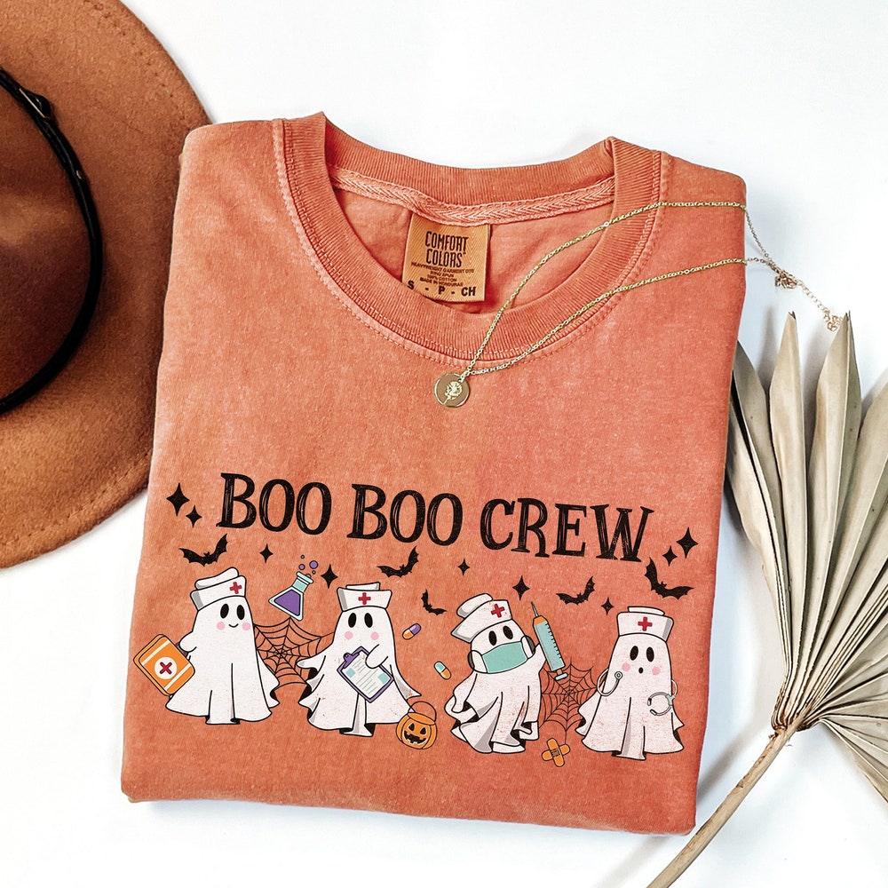 Comfort Colors® Halloween Nurse Shirt, Boo Boo Crew, Nurse Gift For Women, Spooky Season Shirt X Peckshirt Yourtshirtman