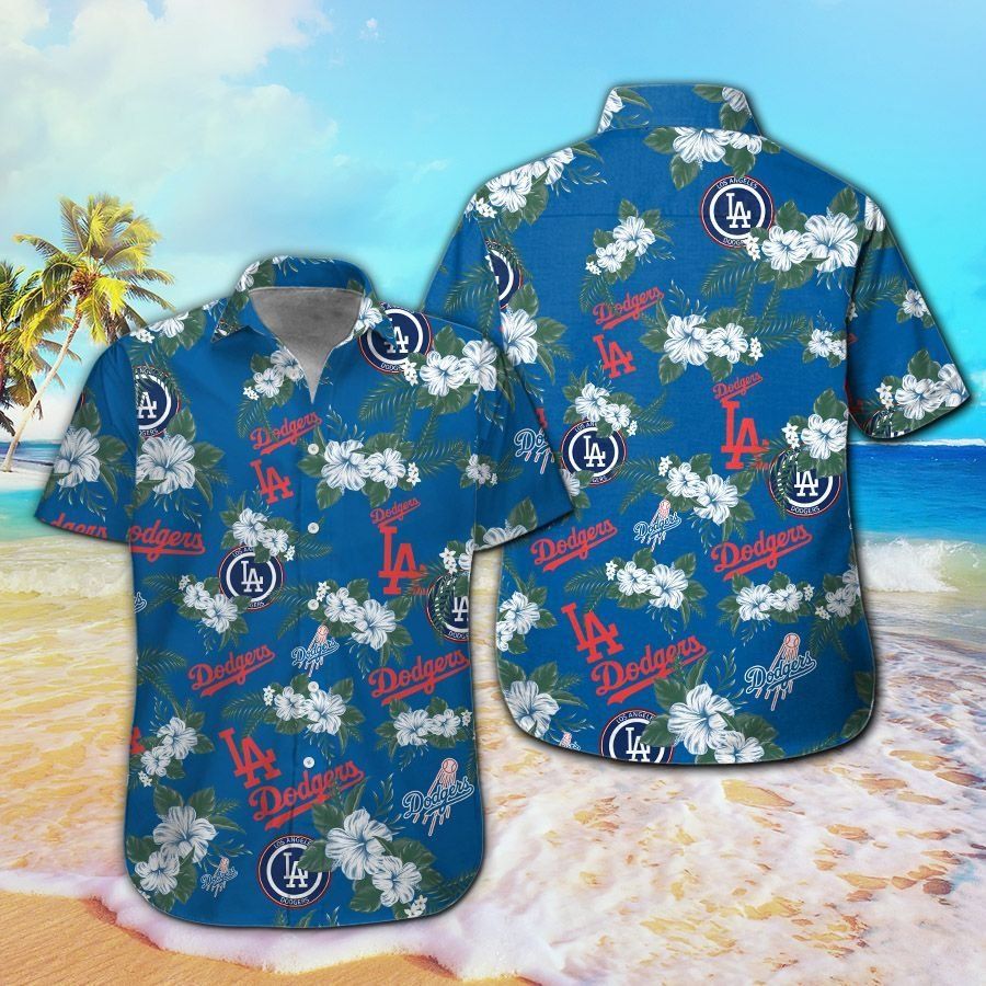 Los Angeles Dodgers Short Sleeve Button Up Tropical Hawaiian Shirt Ver08