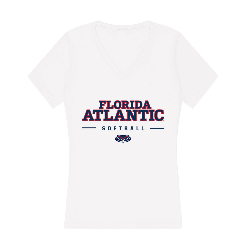 Fau - Ncaa Softball : Presley Leebrick - Women'S V-Neck T-Shirt X Peckshirt