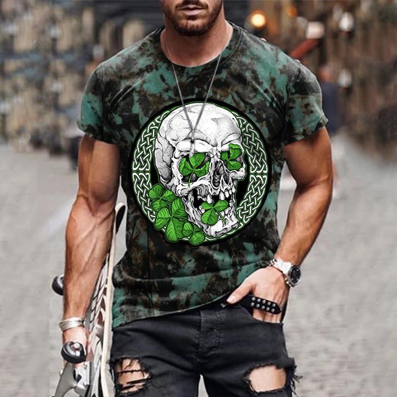 lucky grass print men’s T-shir &hellip;