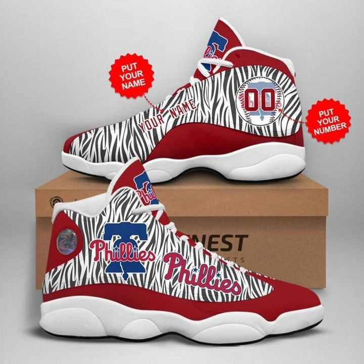 Custom Philadelphia Phillies MLB Air Jordan 13 Sneakers JD13 V1187