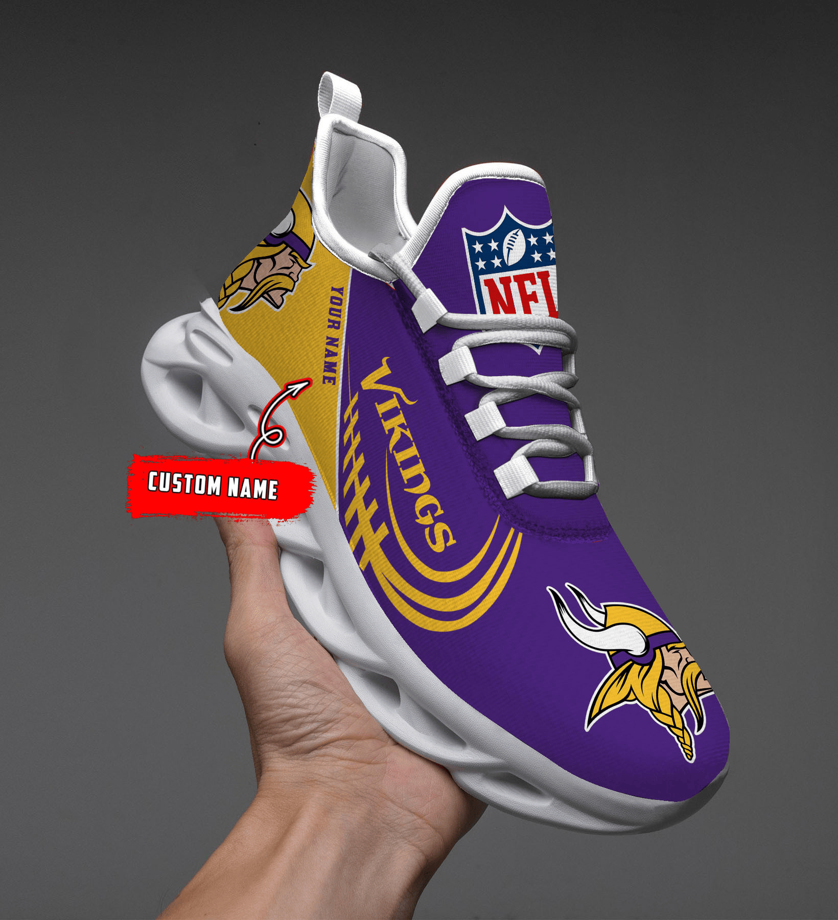 Custom Name Minnesota Vikings Personalize Max Soul Shoes Sport Sneakers MS5951