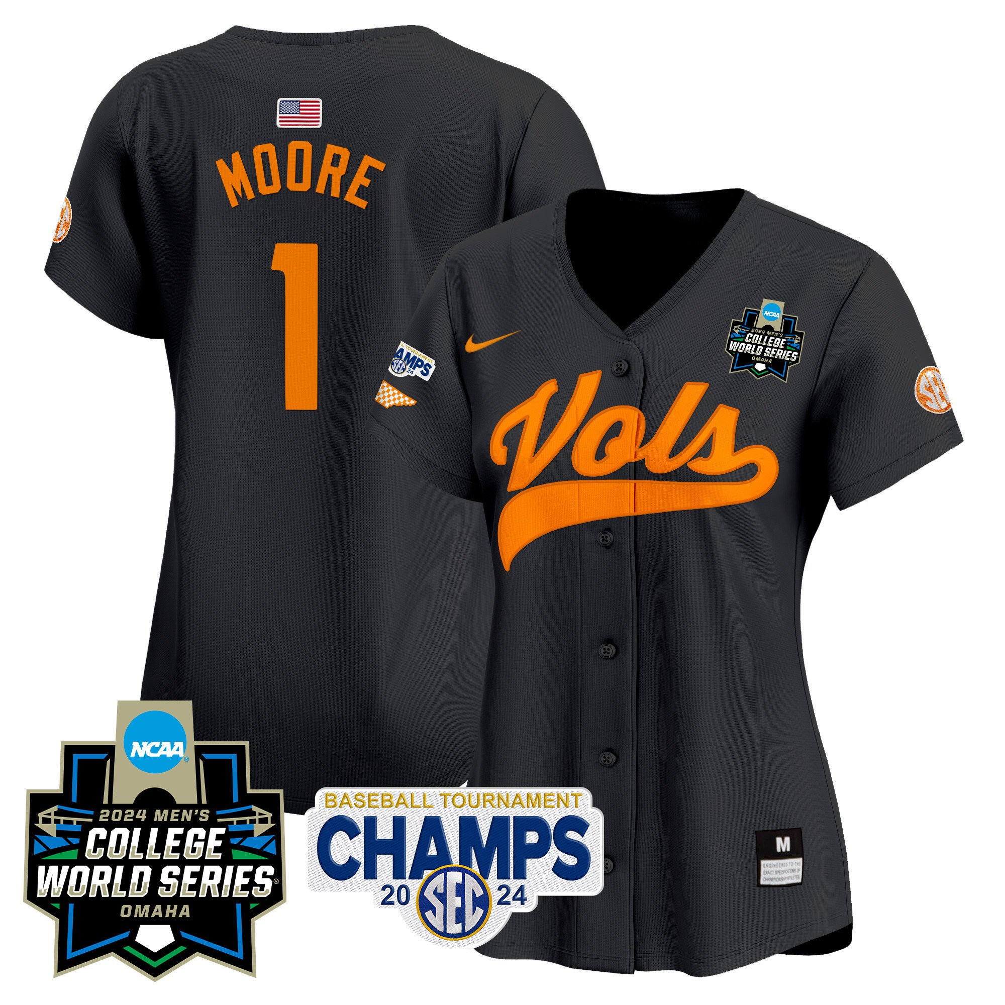 Women’S Tennessee Volunteers 2024 Tournament Champs & World Series Vapor Premier Limited Jersey – All Stitched