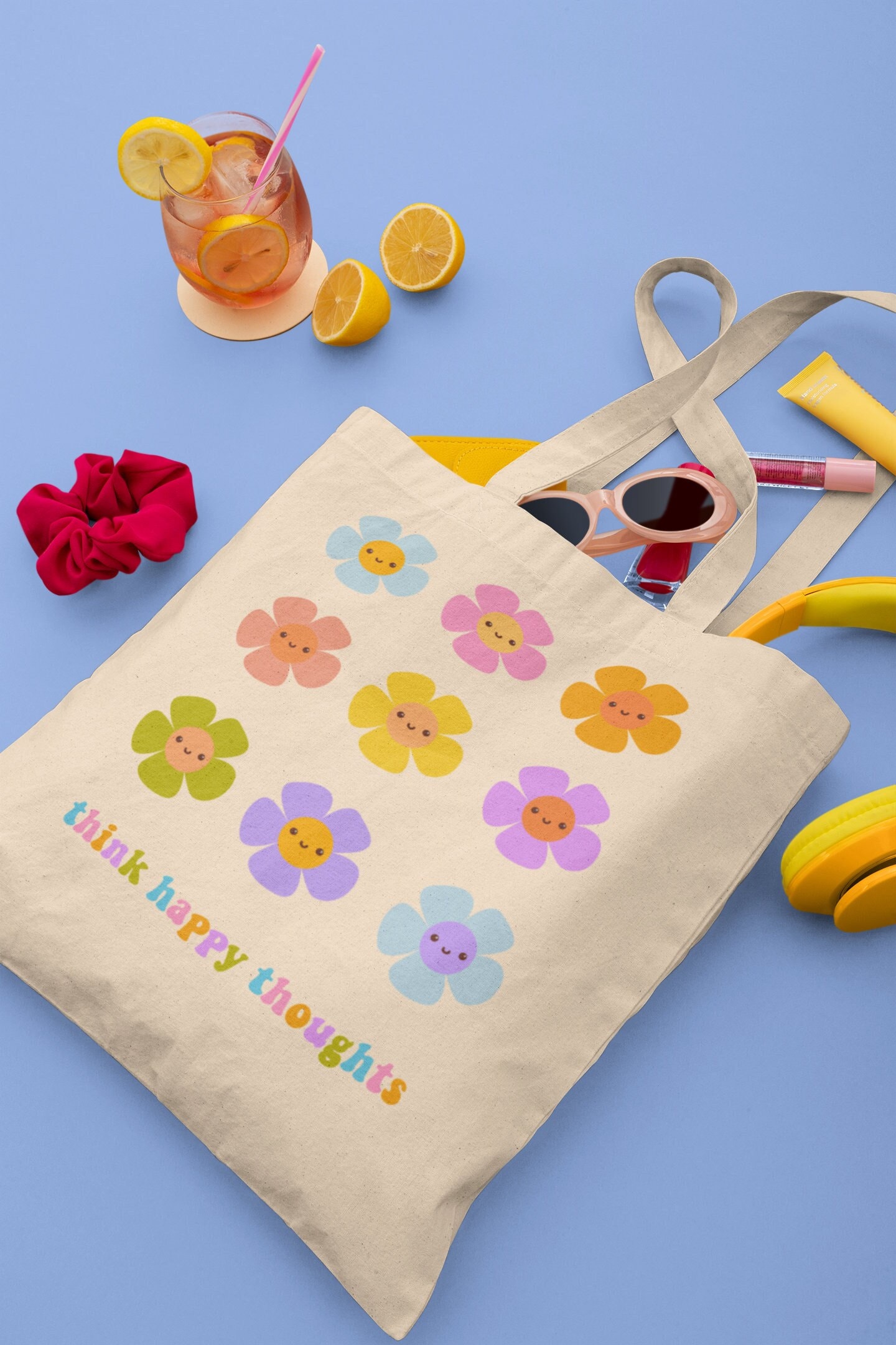 Flower Tote Bag Floral Tote Bag Reusable Tote Bag Aesthetic Tote Bag Canvas Tote Bag Cute Tote Bag Mental Health Tote Bag Trendy Tote Bag