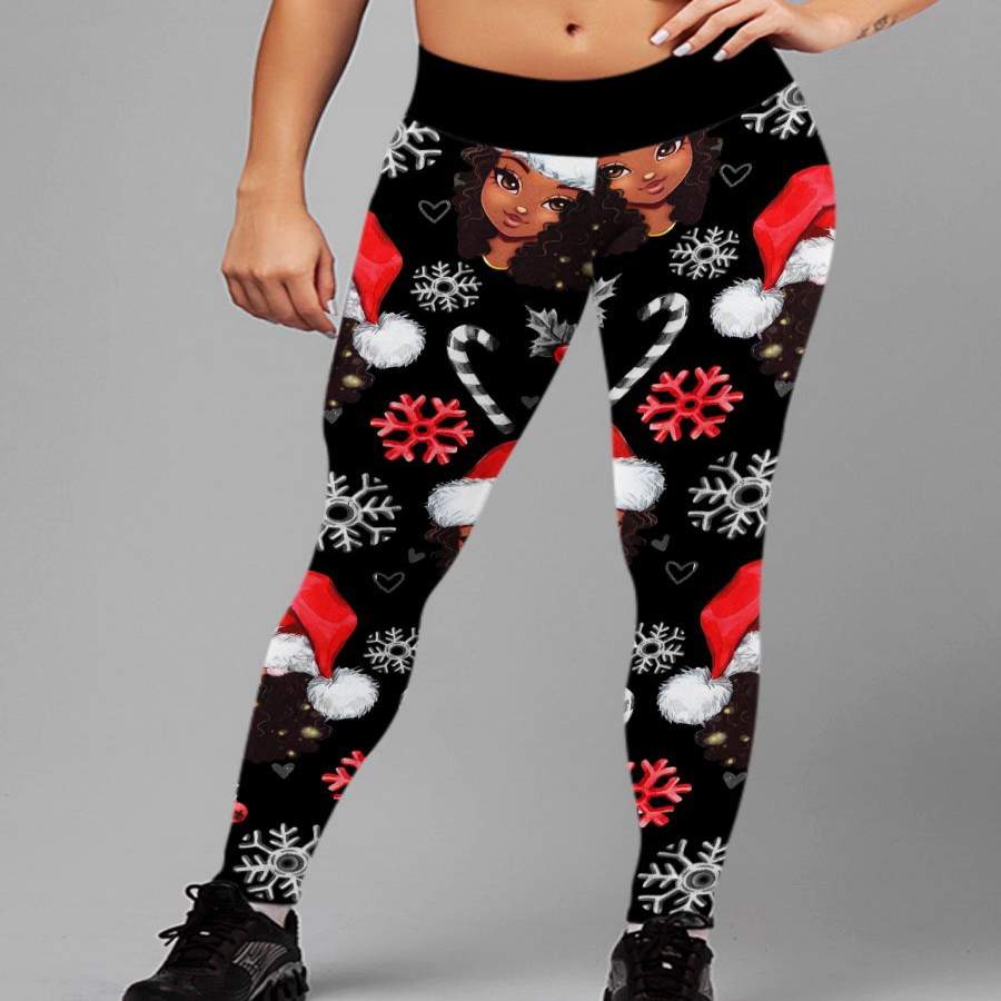 Black Girl Christmas Leggings with U …