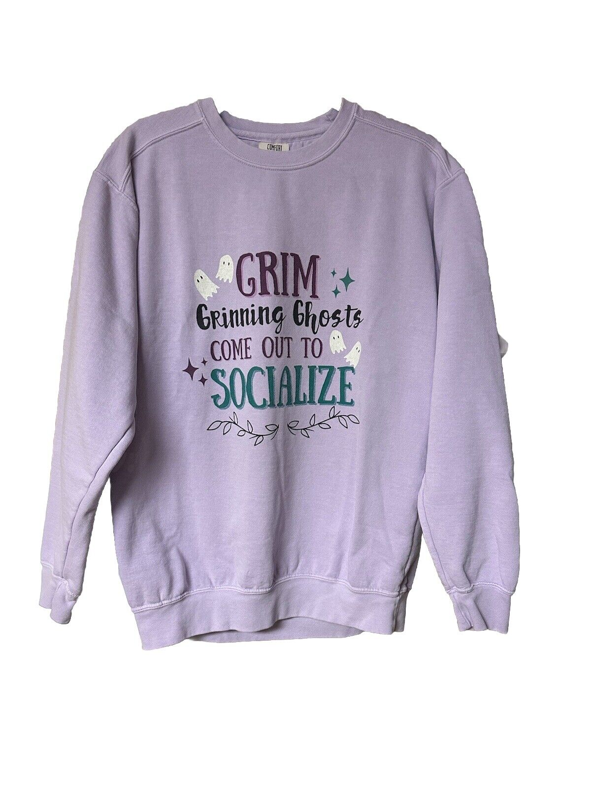 Comfort Colors Women  s Purple Sweatshirt  Halloween  Ghosts  Spooky Sz M  halloween costume ideas