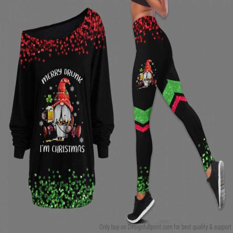 Merry Drunk Im Christmas Off Shoulde …