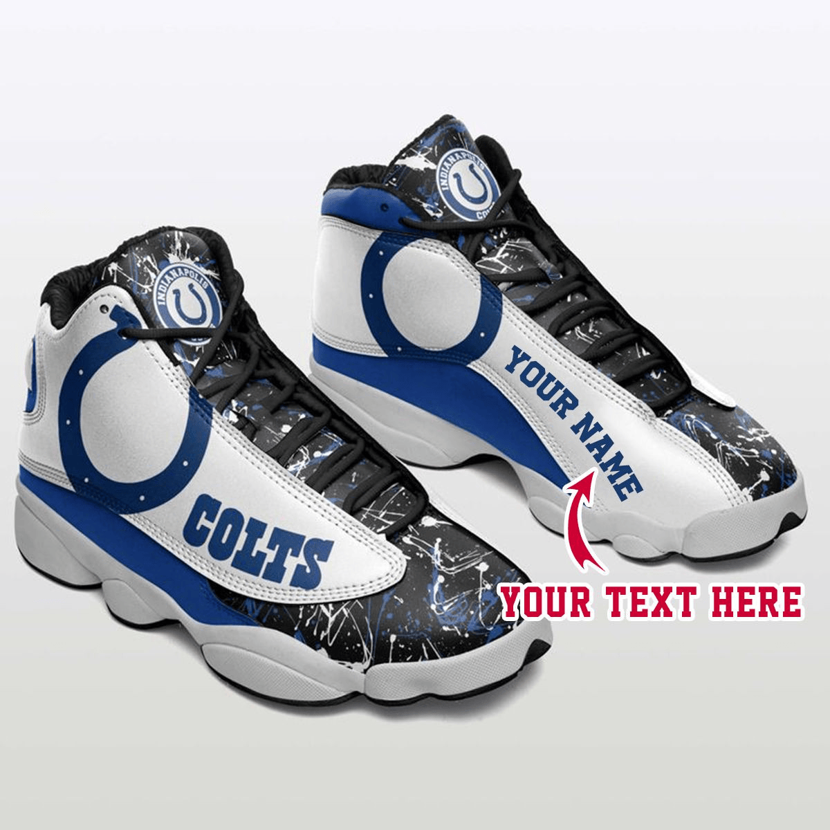 Indianapolis Colts Ic Football Retro Custom Air Jordan 13 Shoes Personalize Name Sport Sneakers mvqjt JD13 V2291