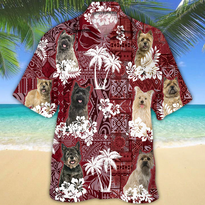 Cairn Terrier Red Hawaiian Shirt, Gift For Dog Lover Shirts, Animal Summer Shirts, Hawaiian Shirt Men