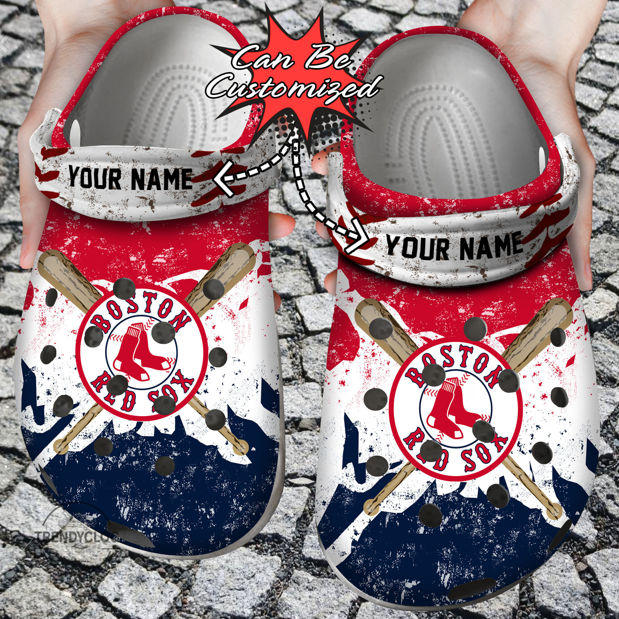 1stShark Baseball BRed Sox Personalized Watercolor New Clog Shoes New Fashion