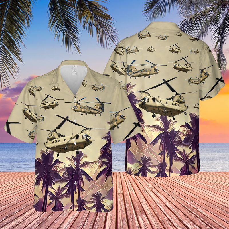 Us Army Boeing Ch-47 Chinook Hawaiian Shirt