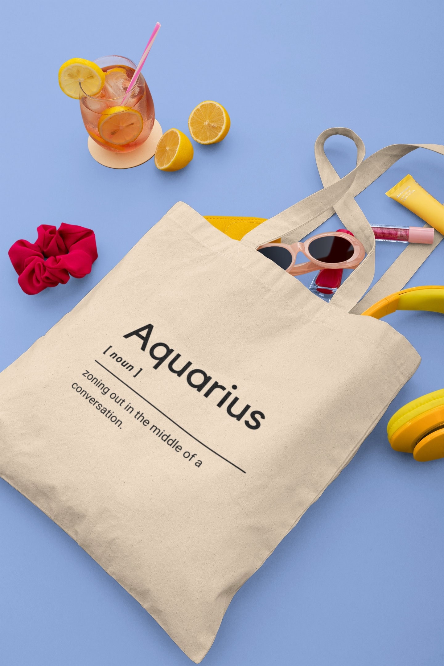 Aquarius Definition Tote Bag, Aquarius Gift, Aquarius Bag, Canvas tote bag, Horoscope Bag Zodiac star sign, Gift for her, Aquarius quotes