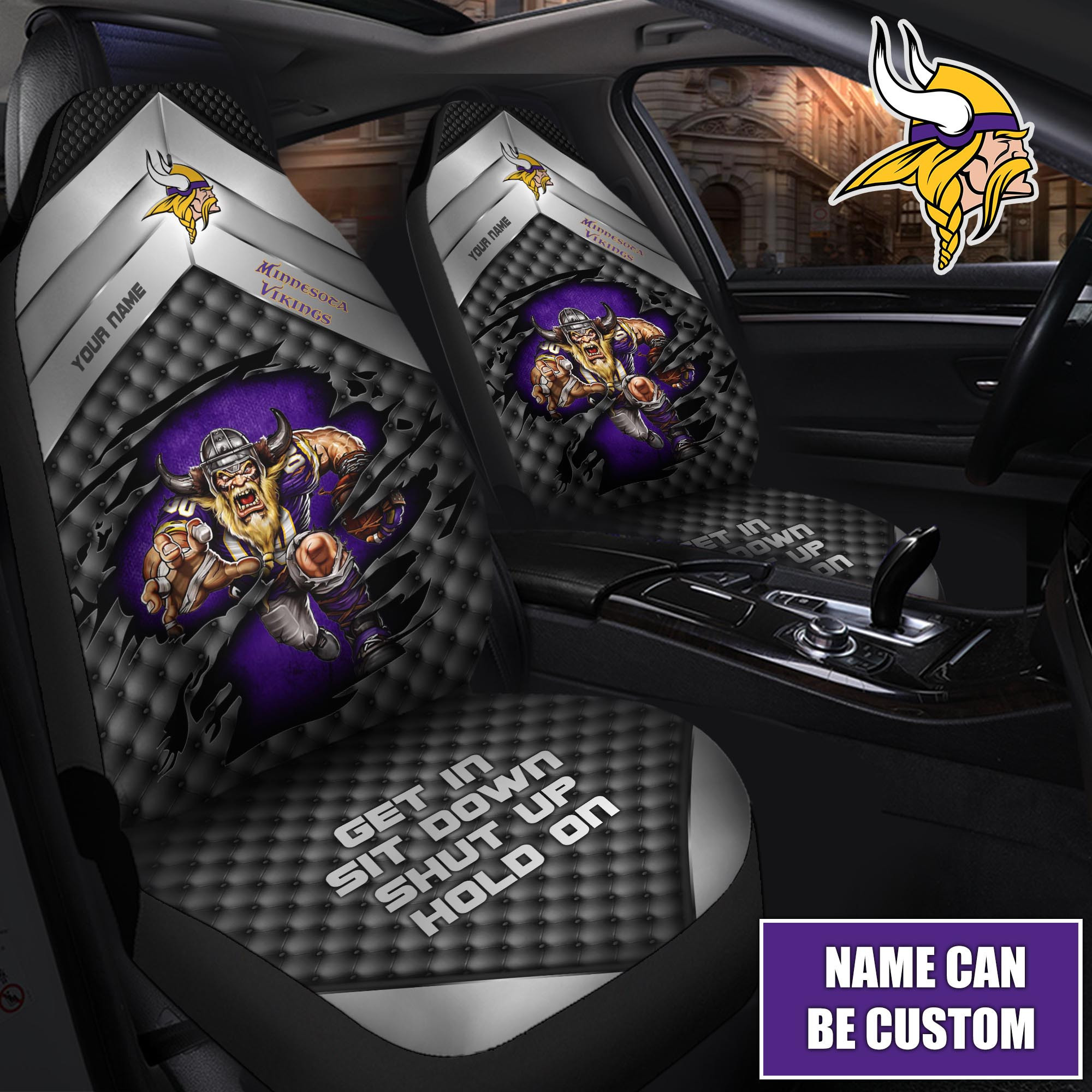 Minnesota Vikings Customized Car Seat Cover Set CSC4775