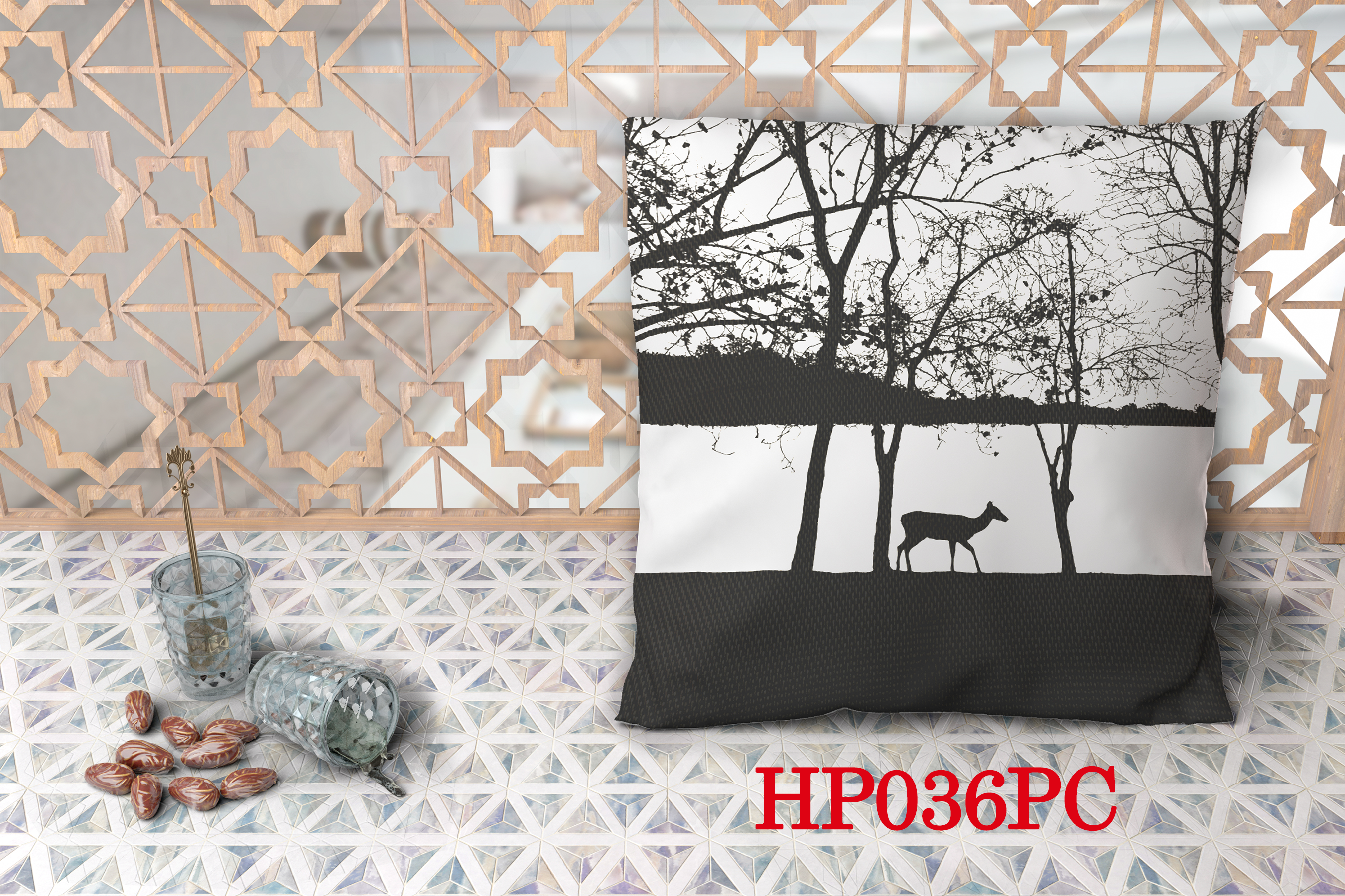 Deer Antlers Stag Head Coussin Pillo &hellip;