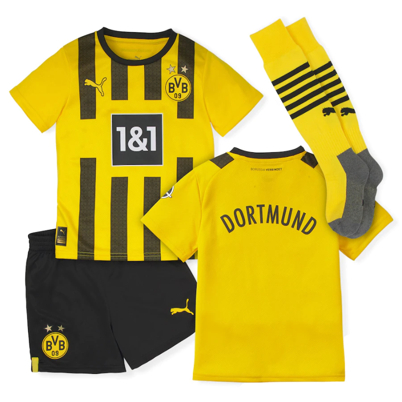 Borussia Dortmund Home Kids Kit 2022-23 Custom Jersey