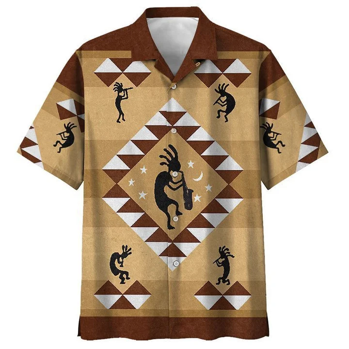 Native American People Playing Music Instrument Hawaiian Shirt