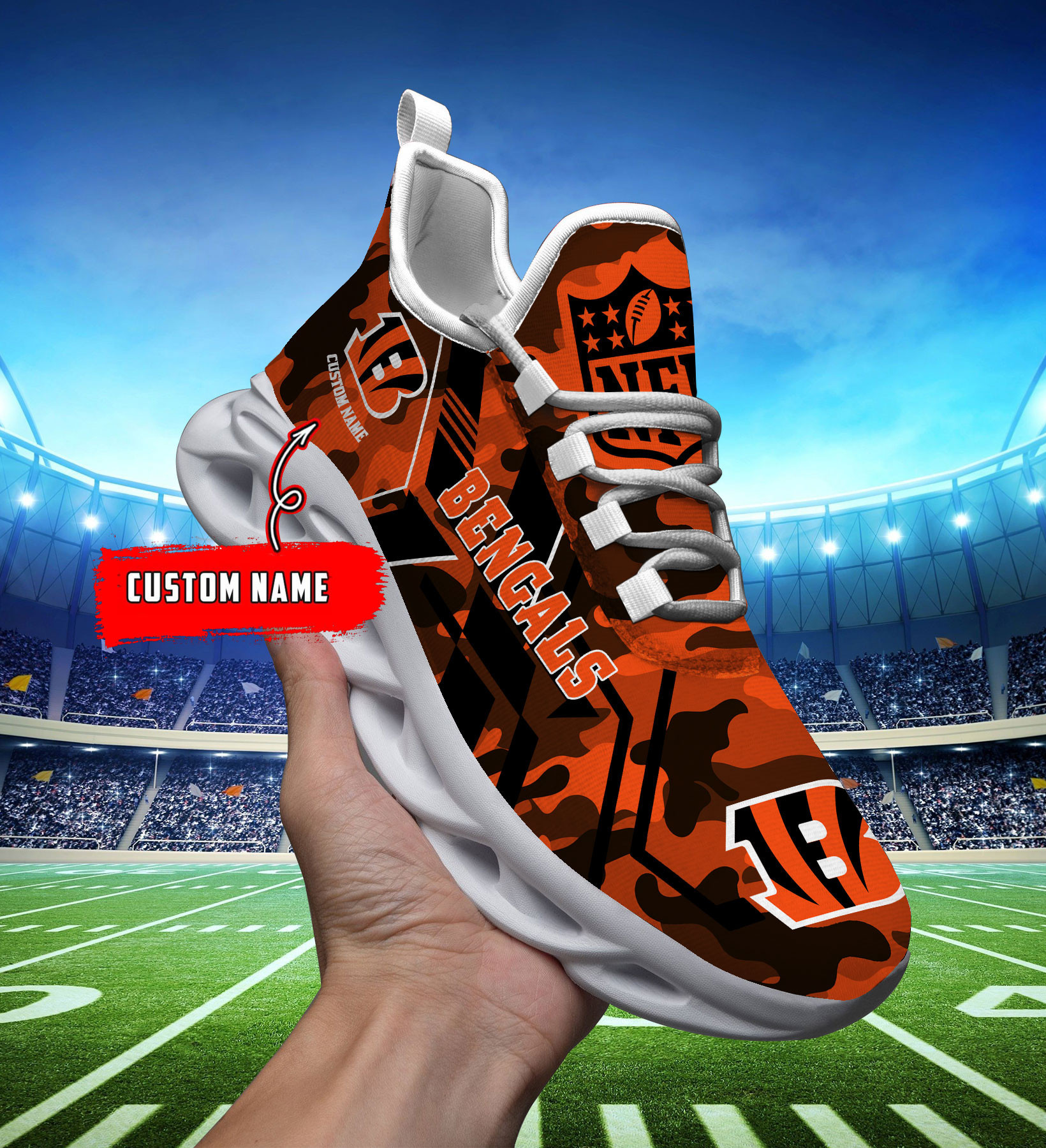 Cincinnati Bengals Clunky Max Soul Shoes Personalized MS7720