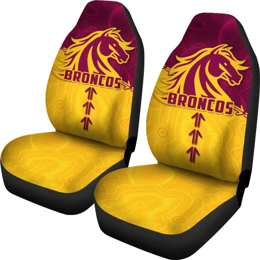 NRL Brisbane Broncos Aboriginal Car Seat Cover Set CSC5642