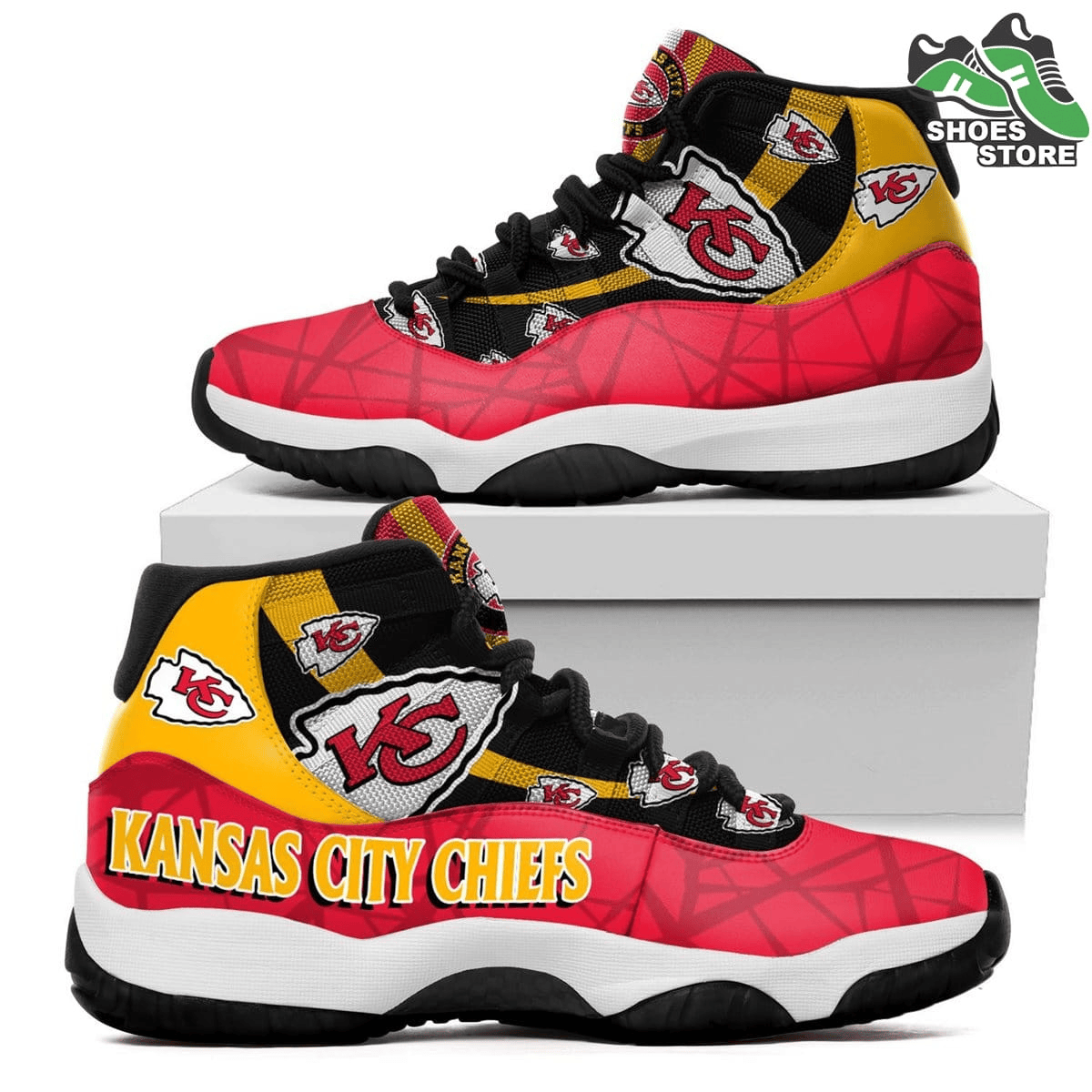 Kansas City Chiefs Logo J Shoes Casual Sneakers