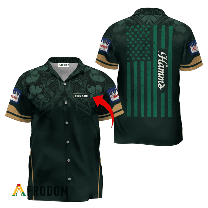 Personalized Hamm’S Beer St. Patrick’S Day American Flag Hawaiian Shirt