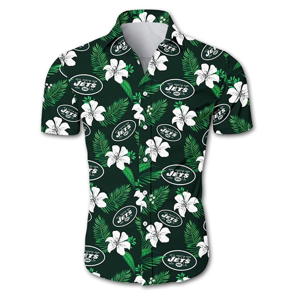 New York Jets Tropical Flower Hawaiian Shirt 02