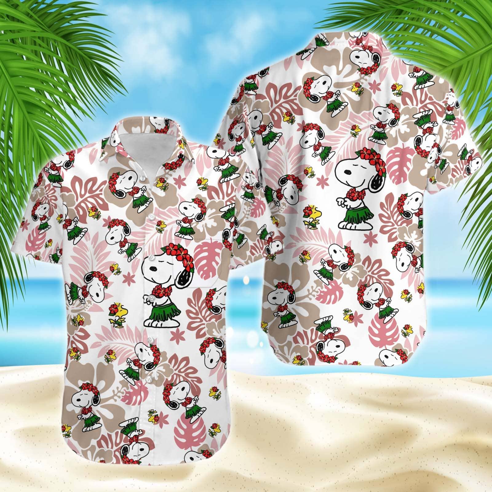 Snoopy Tropical Pattern Hawaiian Shirt | Hawaiian Shirt For Women Men | Hawaiian Shirt Custom New Fashion
