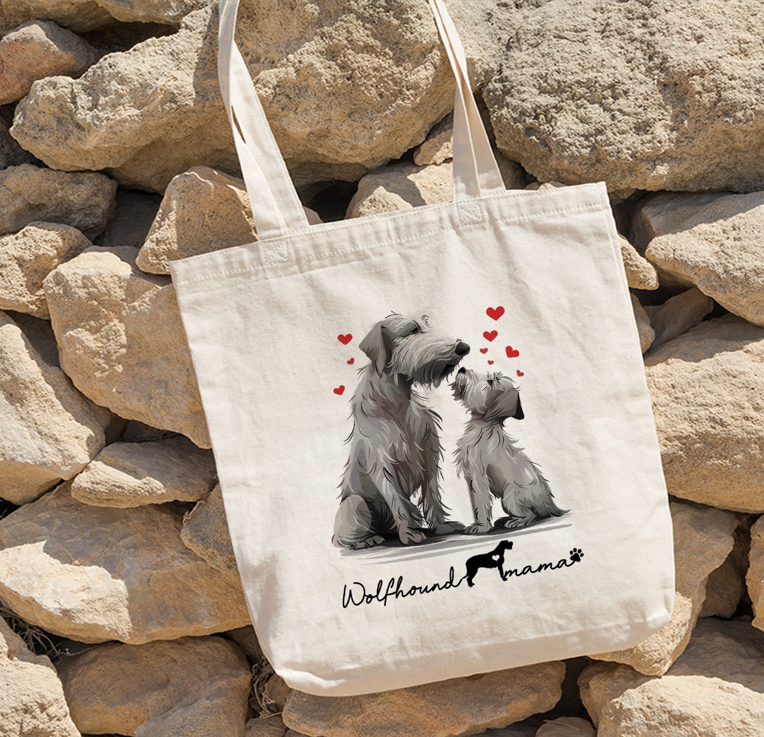 Irish Wolfhound Tote Bag, Irish Wolfhound Dog Mom Essentials Tote Bag,Dog Mom Tote Bag,Dog Mama Tote Bag For Dog Lover Gift For Dog Mom Gift