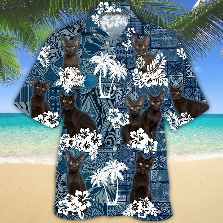 Havana Brown Hawaiian Shirt, 3D All Over Print Cat Hawaiian Shirts, Summer Aloha Beach Shirts