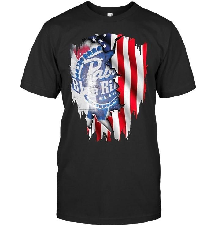 Pabst Blue Ribbon American Flag Shirt T Shirt Hoodie,  Hoodie Sweater