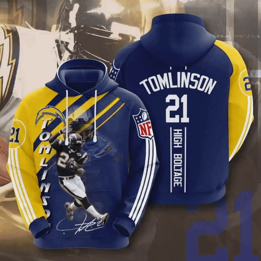 Sports American Football Sport-Team Los Angeles Chargers Ladainian Tomlinson Usa Sport All Over Print Hoodie 3D  Aop Shirt