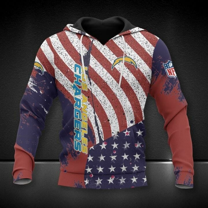 Sport-Team Los Angeles Chargers American Flag Pullover Hoodie Aop Shirt