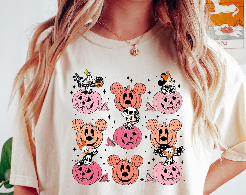 Mickey and Friends Skeleton Pumpkin Disney Halloween Shirt, Mickey's Not So Scary Halloween Party 2024, WDW Disneyland Family Halloween Gift x Trending 2024 X Decanow