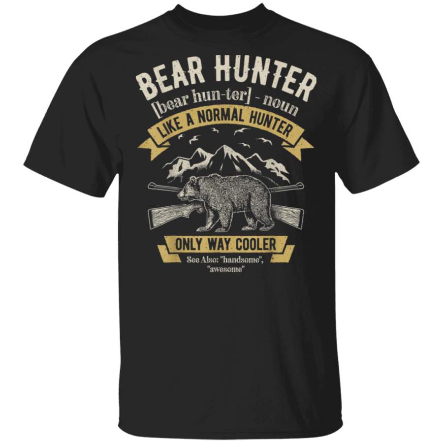 Bear Hunter T shirt Vintage Hunting Funny Hunters Definition G500 Gildan 5.3 oz. T-Shirt