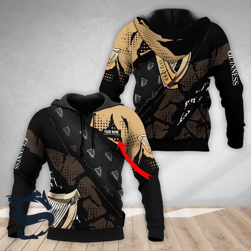 Personalized Halftone Guinness Beer Hoodie & Zip Hoodie