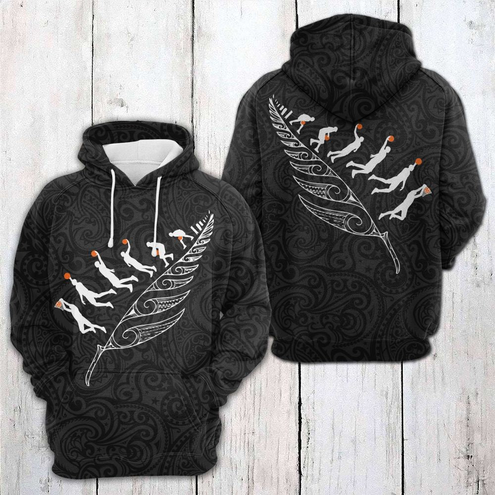 ShirtHome 2025 Gifts Basketball Maori Pattern Pullover Premium Hoodie Outfit For Christmas, New Year Of Basketball Lovers, Friend, Family