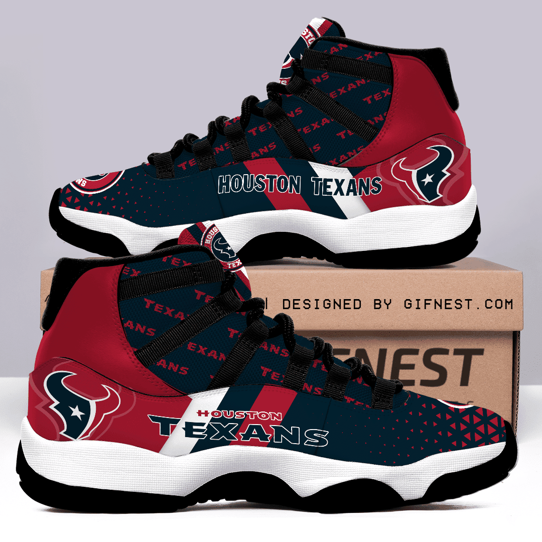 Houston Texans Custom Air Jordan 11 Shoes Personalized Name Sport Sneakers