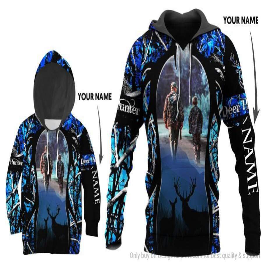 Blue Deer Hunting Dad And Son Person …