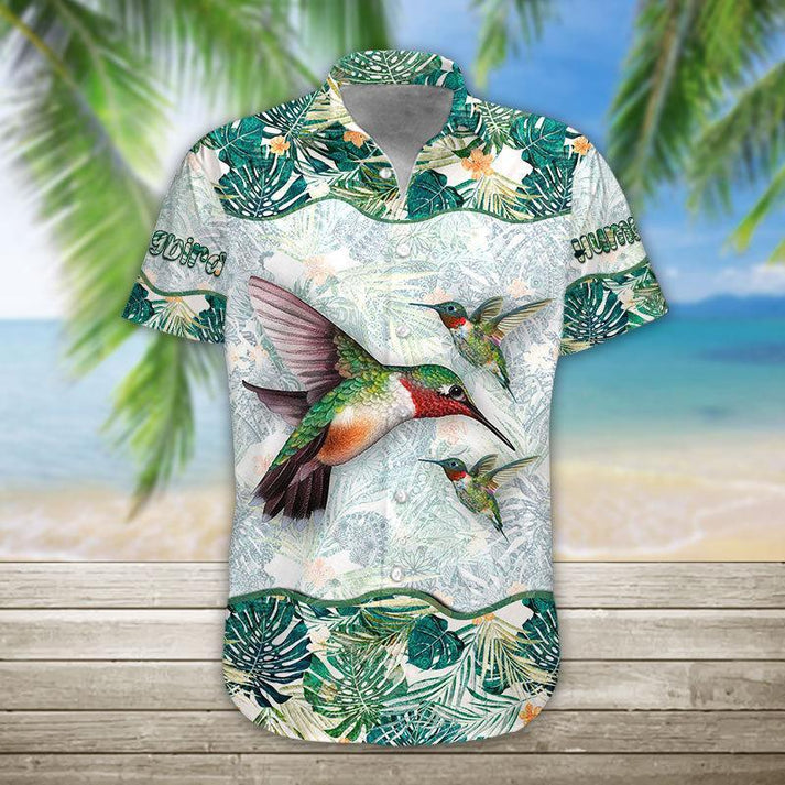 3D Hummingbird Hawaii Shirt, Hawaiian Shirts For Men Short Sleeve Aloha Beach Shirt