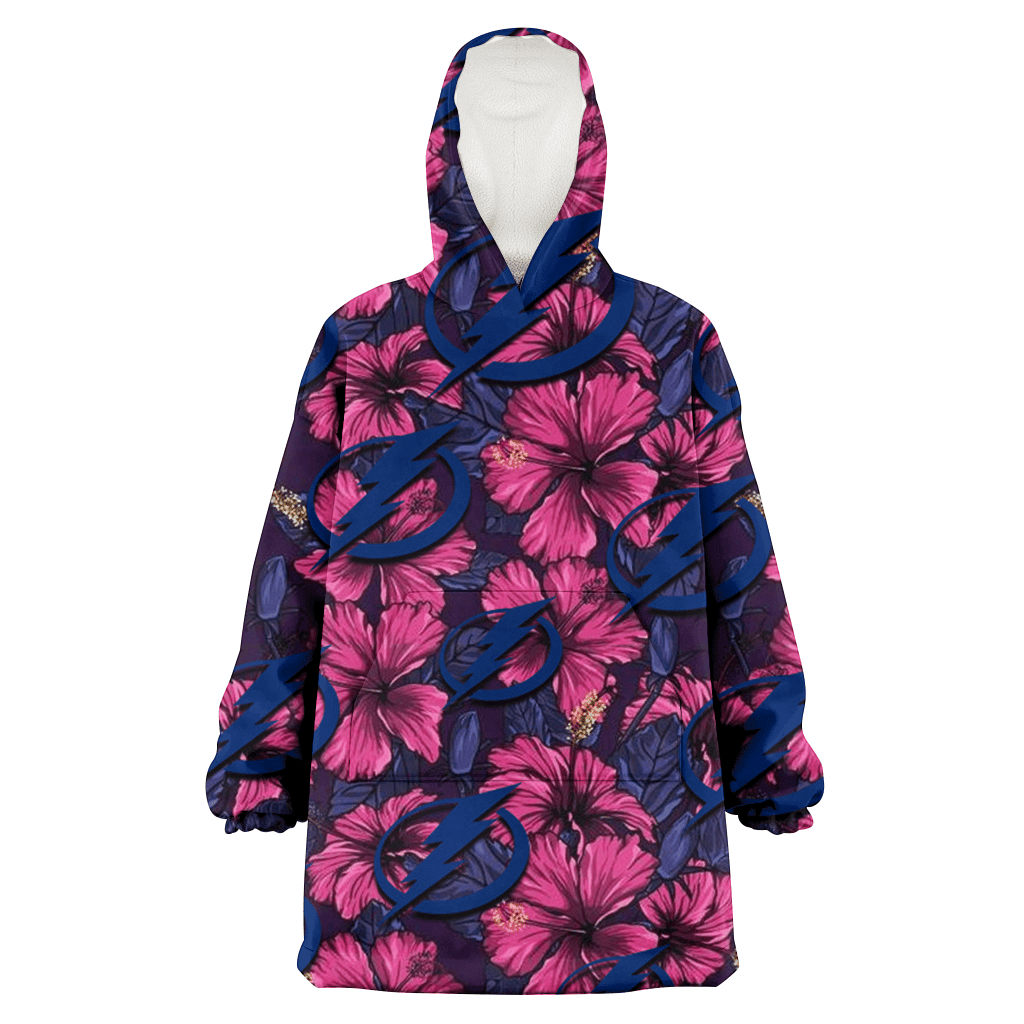 Tampa Bay Lightning Violet Red Blue Leaf Black Background 3D Printed Hoodie Blanket Snug Hoodie