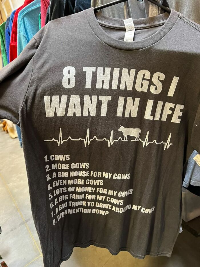 8 things I want in life Cows Tee Shirt Outfits