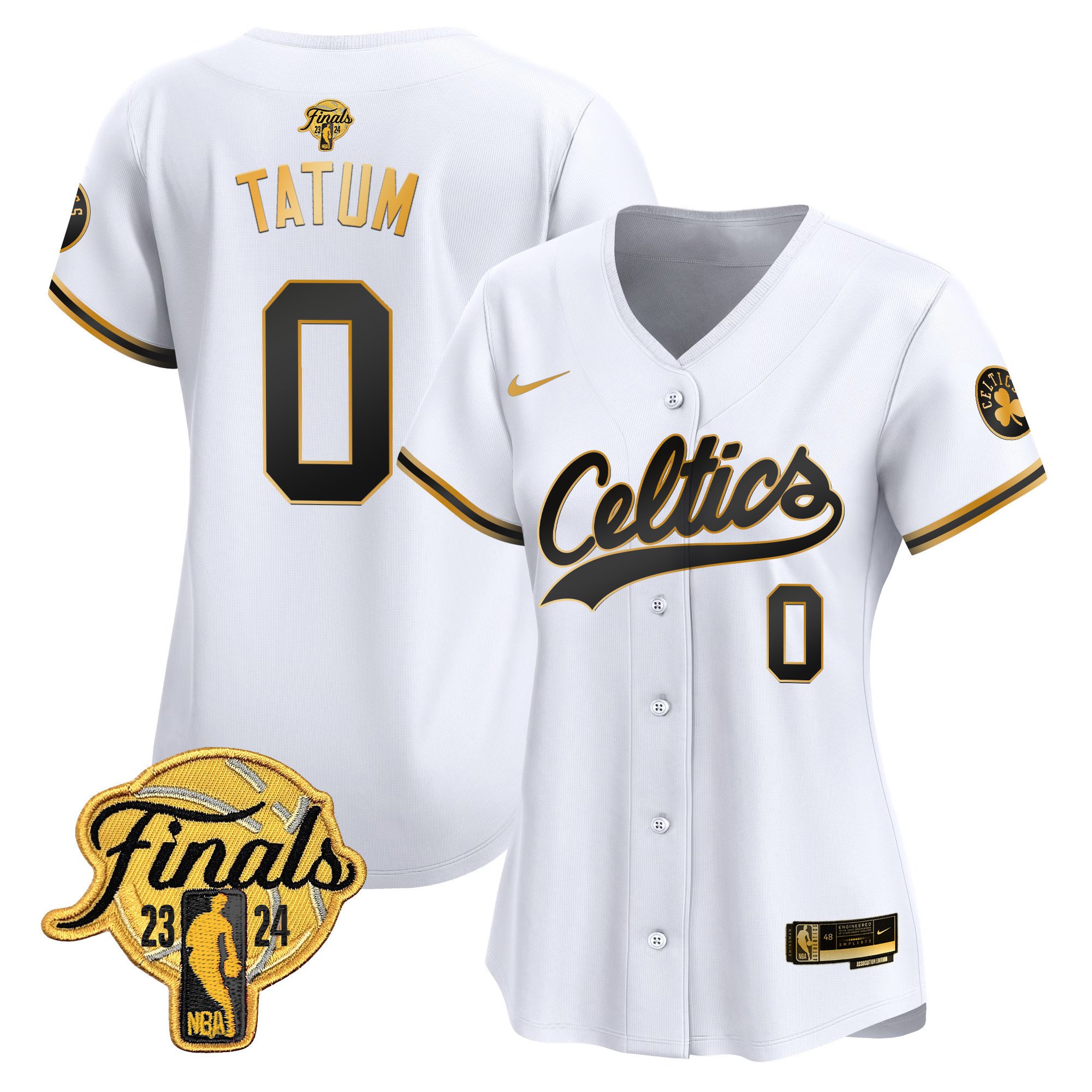 Women’S Boston Celtics 2024 Finals Patch Baseball Jersey – All Stitched