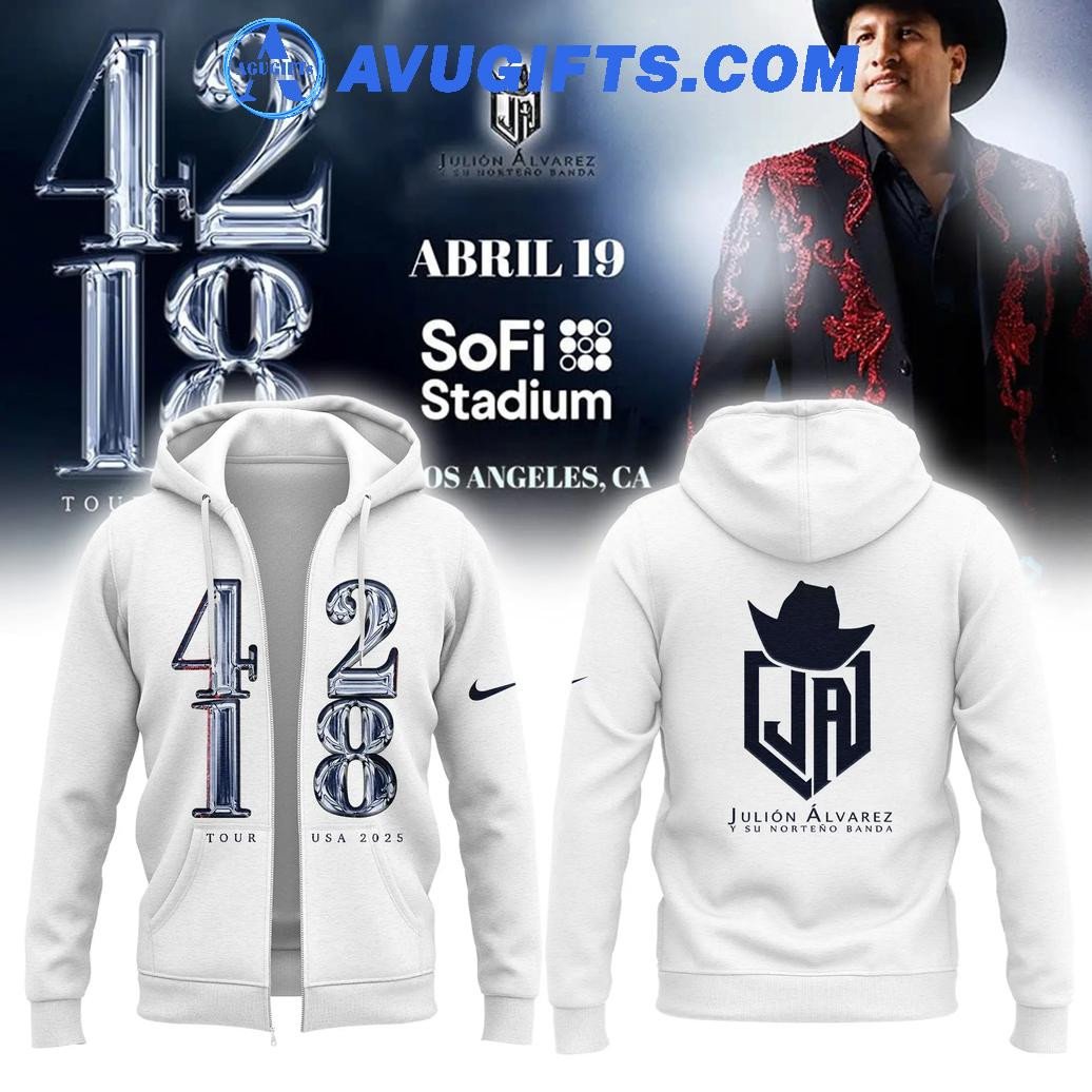 Julion Alvarez Tour 2024-2025 Limited Edition White Hoodie – Zip Hoodie 3D Aop Shirt