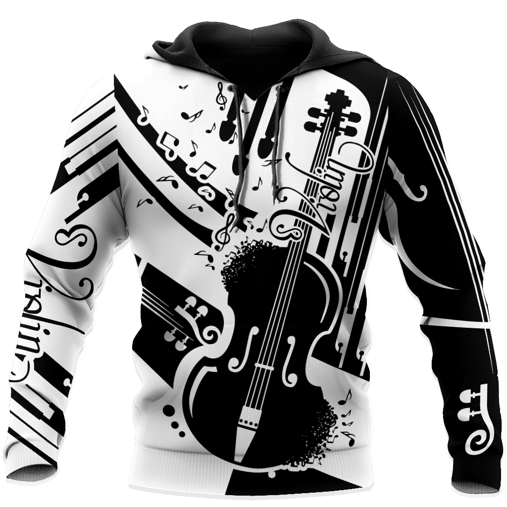 Violin Musical Instrument Hoodie For Men And Women 3D All Over Printed Custom Text Name