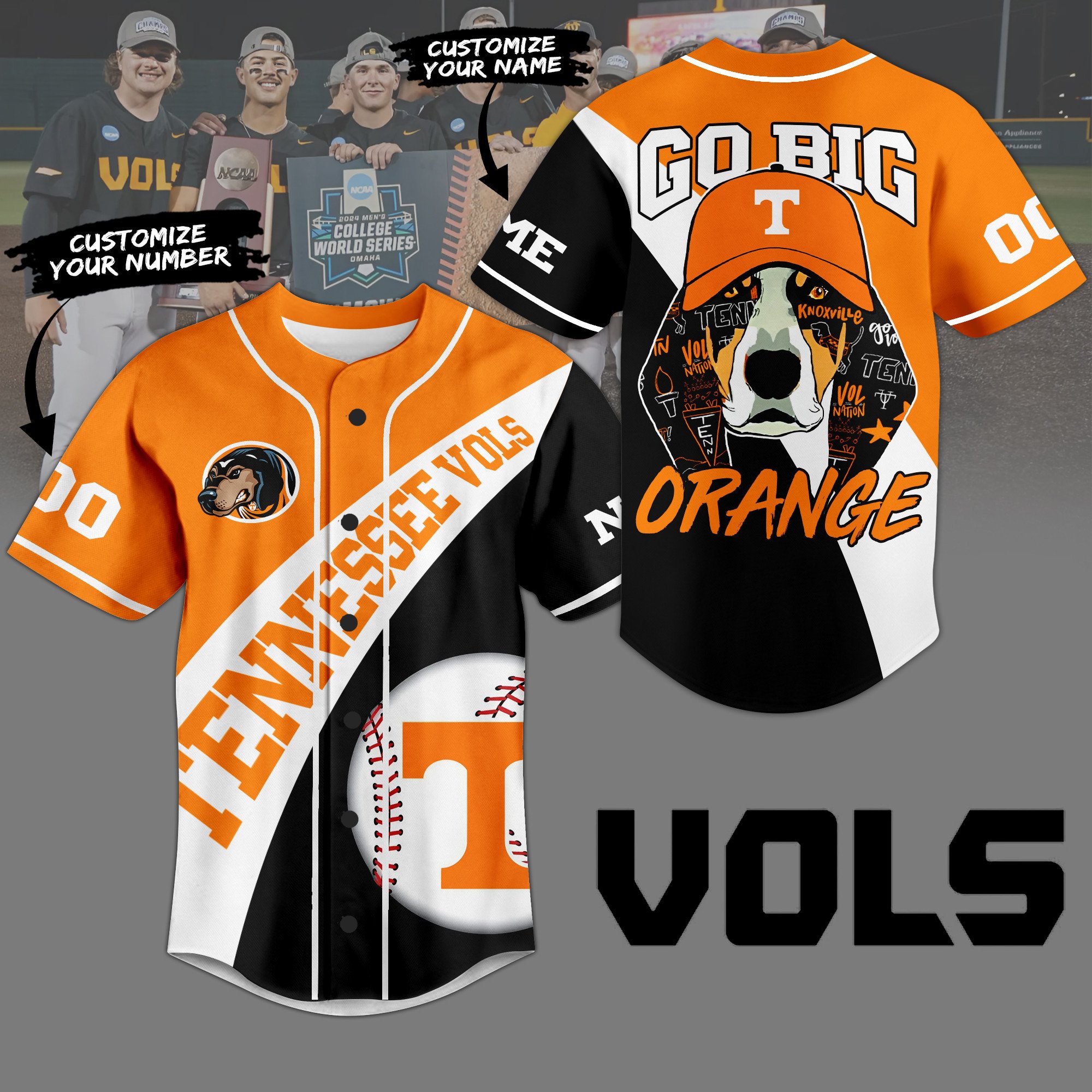 Merchcustom Tennessee Volunteers Baseball Jersey For Fans