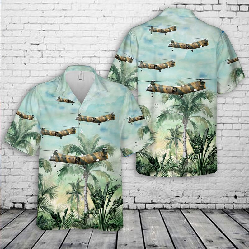 Us Army Vietnam Era H-21C Shawnee Hawaiian Shirt